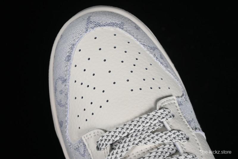 Nike SB Dunk Low LV Collaboration - Tie-Dye Denim Glow in the Dark Anniversary Custom Low-Top Casual Sneakers - FC1688-192