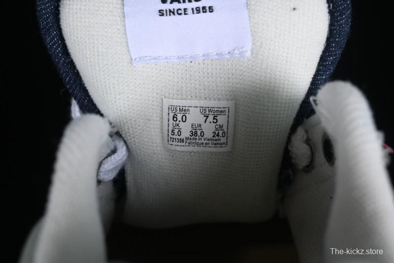 Vans Classics Knu Skool Washed Denim Distressed Vintage Chunky Tongue Skate Shoes - VN0009QCBLK