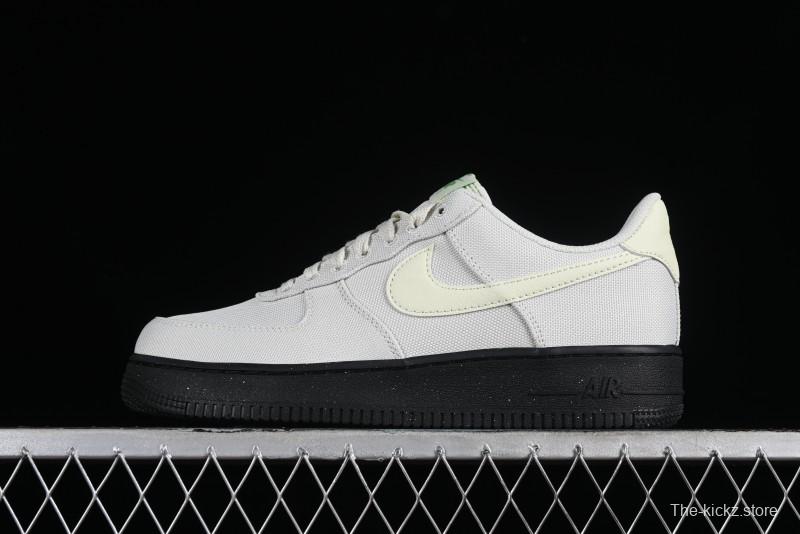 Nike Air Force 1 '07 Low White Black Canvas Casual Sneakers - FJ4160-002