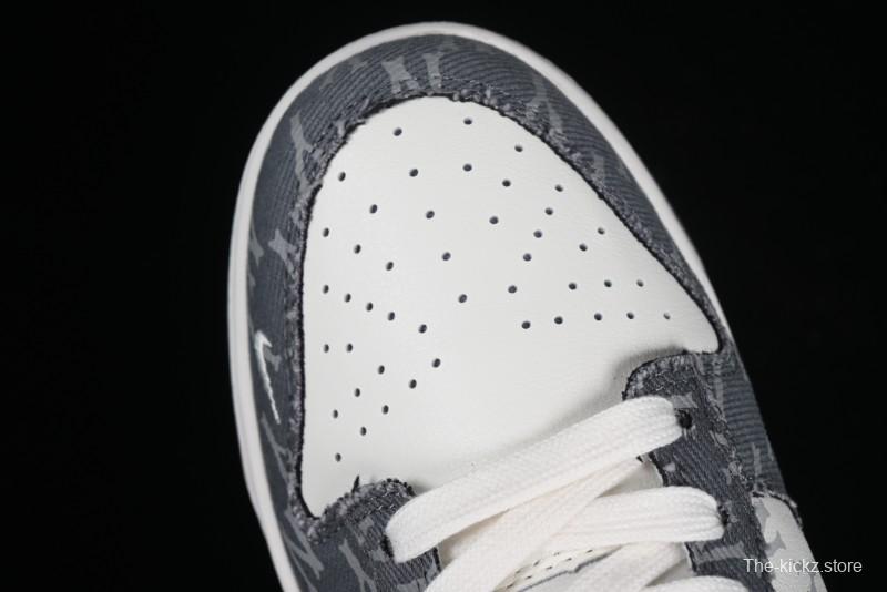 Nike SB Dunk Low MLB Collaboration - Grey Denim Anniversary Custom Low-Top Casual Skate Shoes - DQ1098-347