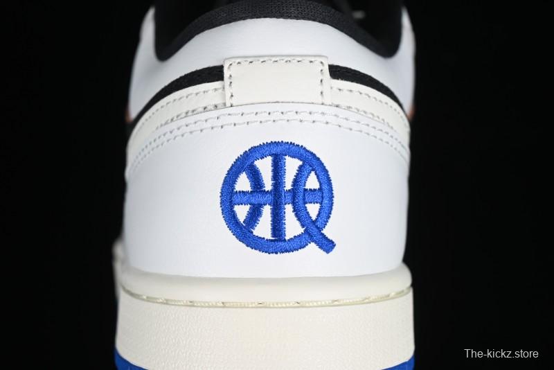 Nike Air Jordan 1 Low "Quai 54" Casual Sneakers in White Black Blue - HQ0764-001