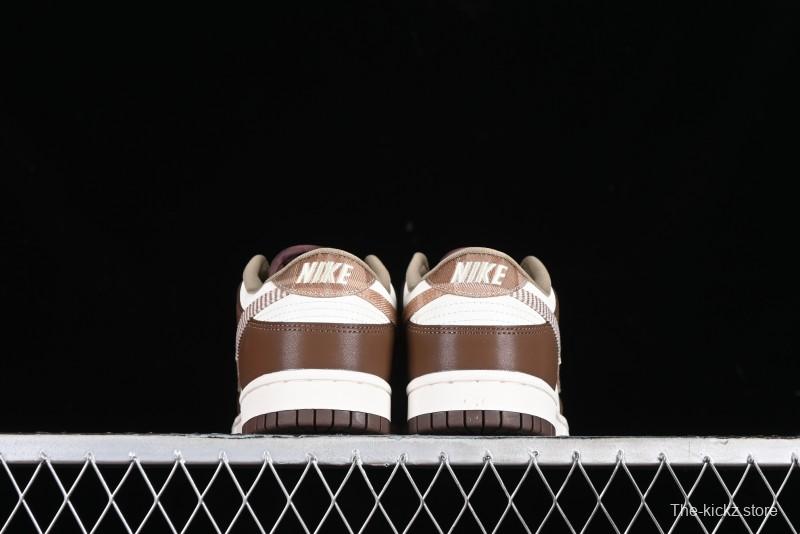Nike Dunk Low SB White Brown Plaid Casual Skate Shoes - FV3653-191