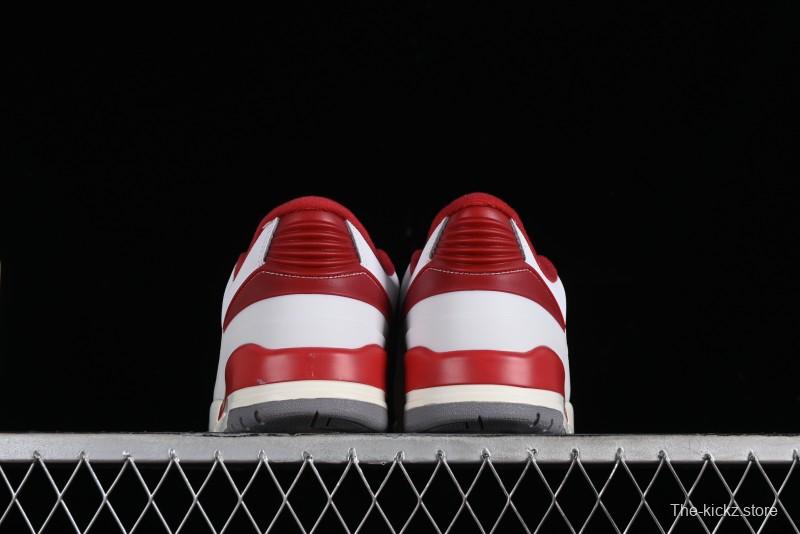 Nike Air Jordan 2/3 Retro Low Top Basketball Shoes in White and Red - FD0383-161