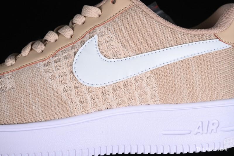 Nike Air Force 1 '07 Low 2.0 Khaki Flyknit Casual Sneakers - CI0051-200