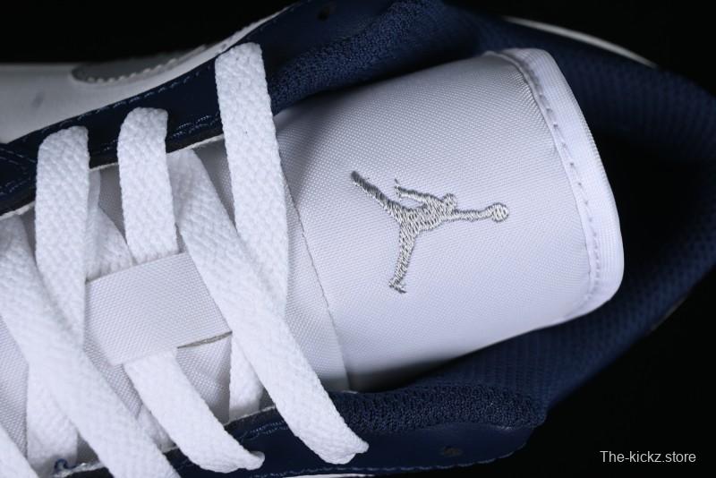 Nike Air Jordan 1 Low AJ1 White Blue Grey Low Top Lifestyle Basketball Shoes - 553558-141
