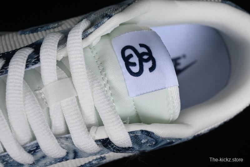 Nike SB Dunk Low Stussy Collaboration - Crystal Denim Anniversary Custom Low-Top Casual Skate Shoes - JH8039-937