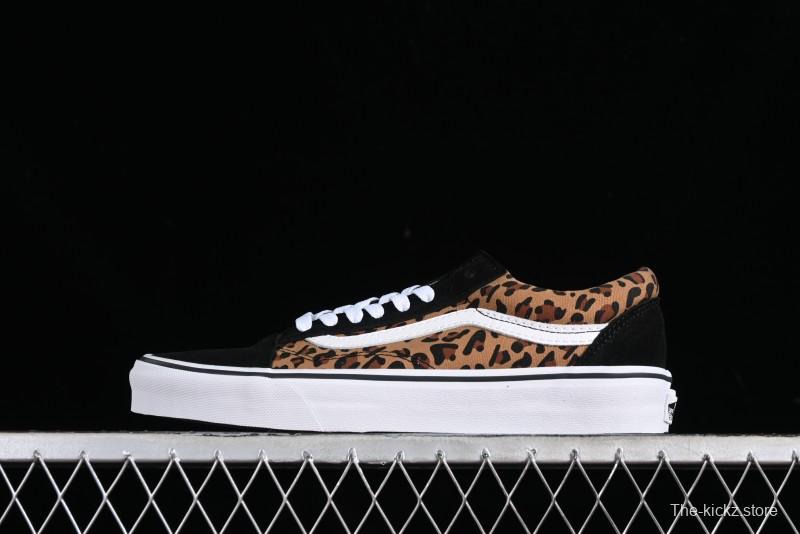 Vans Old Skool Classic Retro Low-Top Canvas Sneakers with Leopard Print and Slip-Resistant Sole - VN000CR5CJK