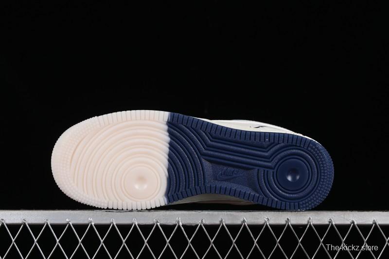 Nike Air Force 1 '07 Low Supreme Collaboration - White Blue Color Block Low-Top Casual Sneakers - XZ6188-001