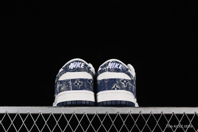 Nike SB Dunk Low LV Collaboration - Camo Mesh Anniversary High-End Custom Low-Top Casual Skate Shoes - JH8040-942
