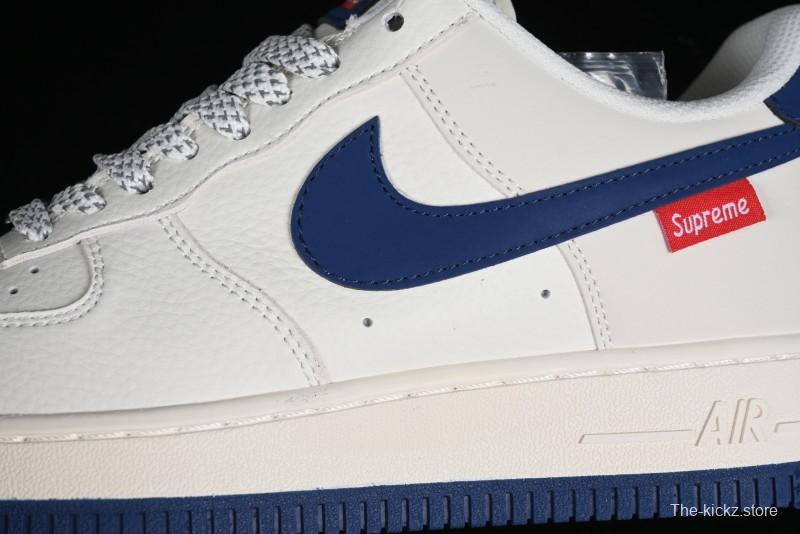 Supreme x Nike Air Force 1 '07 Low Collaboration Dark Blue Casual Sneakers - HD1968-025