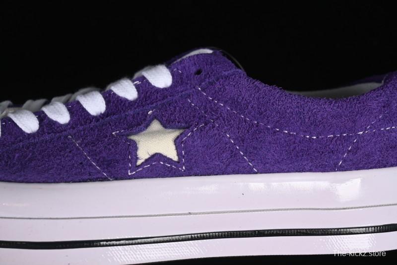 Converse One Star Retro Low-Top Skate Shoes in Purple Suede - 171586C