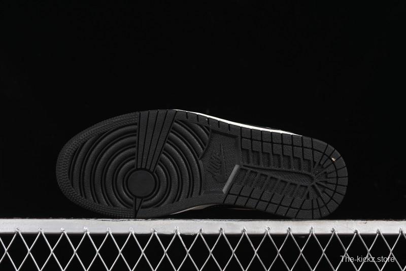 Nike Air Jordan 1 Low Retro Basketball Shoes - Black Velvet Pig Collaboration Custom Design - SJ9950-016