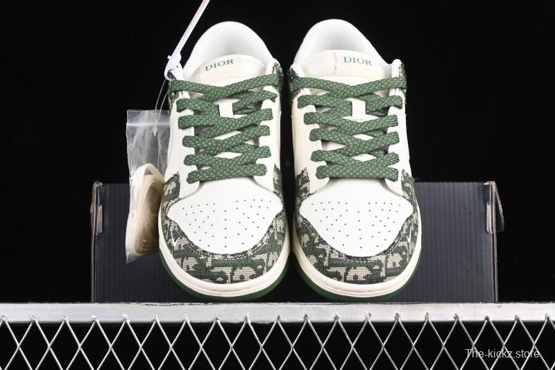 Nike SB Dunk Low Dior Collaboration - Navy Blue Pattern Anniversary High-End Custom Low-Top Casual Skate Shoes - XY1688-005