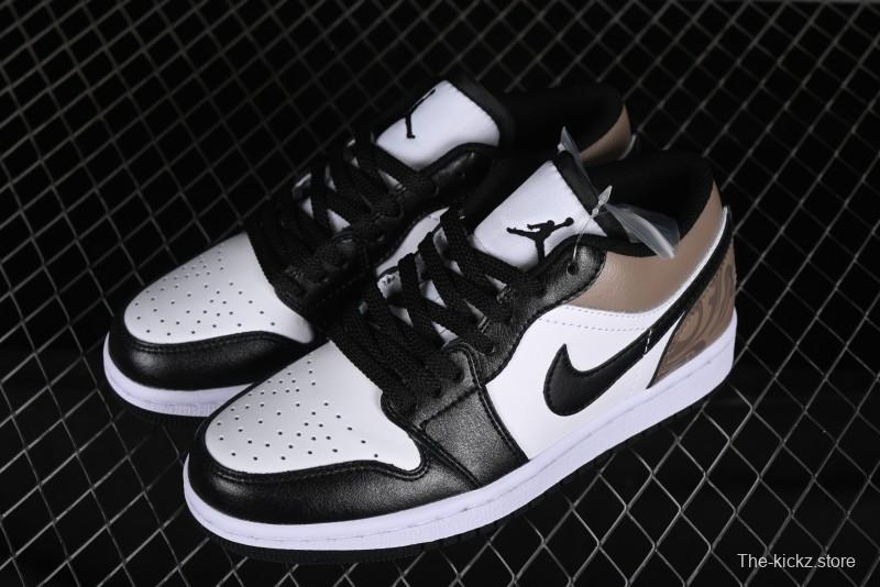 Nike Air Jordan 1 Low Retro Basketball Shoes in Mocha Colorway - 553558-132