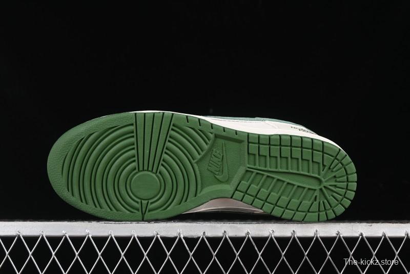 Nike SB Dunk Low The North Face Collaboration - Pig Leather Green Swoosh Anniversary Custom Low-Top Casual Skate Shoes - DQ1098-511