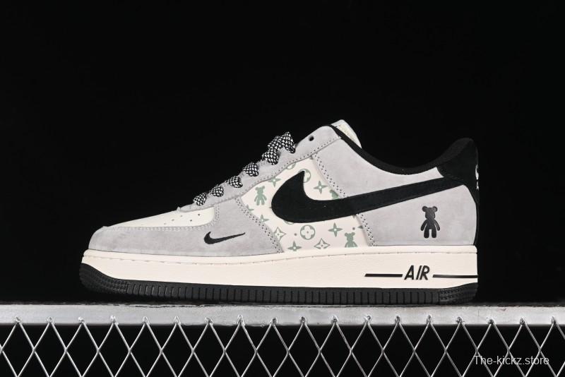 Nike Air Force 1 '07 Low Violent Bear Collaboration - Grey Black Print Low-Top Casual Sneakers - SJ9188-002