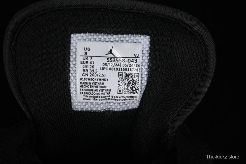 Nike Air Jordan 1 Low Retro Basketball Shoes in Black and White - 553558-043