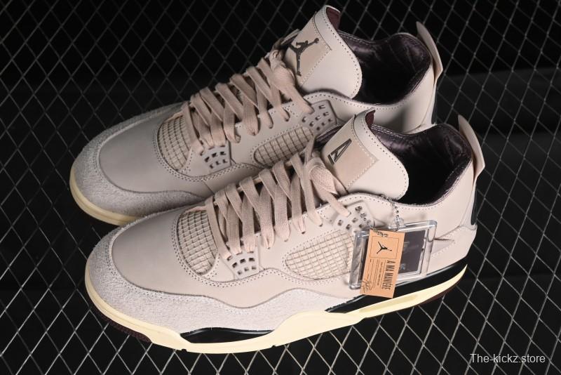 Nike A Ma Maniere x Air Jordan 4 Retro "Fossil Stone" Sneakers - FZ4810-200