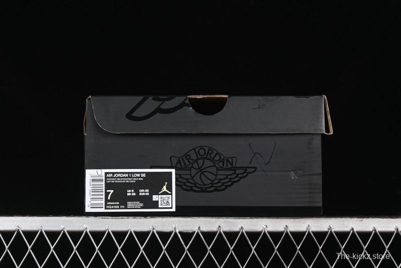 Nike Air Jordan 1 Low OG AJ1 Retro Basketball Shoes in White and Brown - HQ4186-111