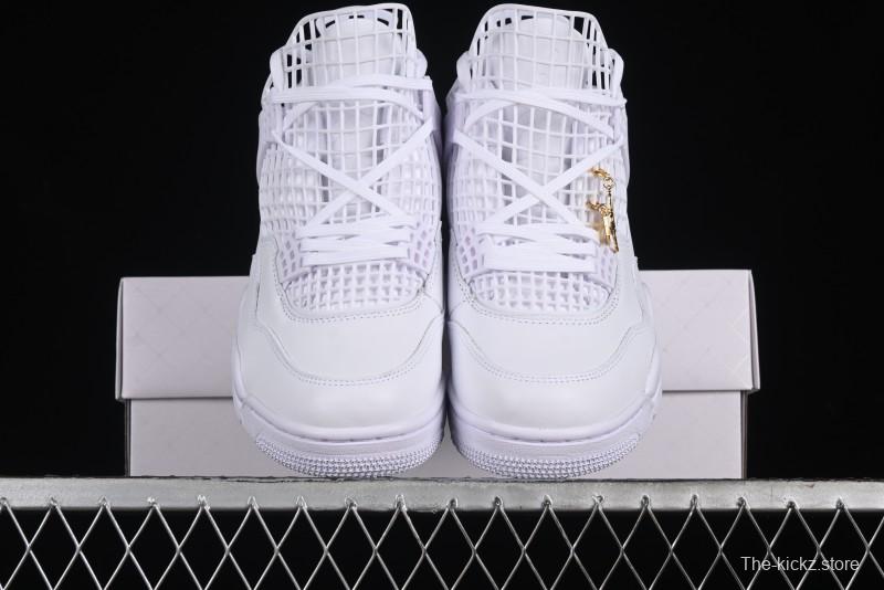 Nike Air Jordan 4 Retro Basketball Shoes with Net Design - FV7251-107
