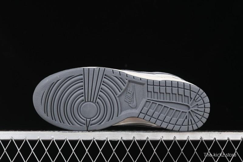 Nike SB Dunk Low Stussy Collaboration - Off White Grey Pig Anniversary Custom Low-Top Casual Skate Shoes - XX2025-888