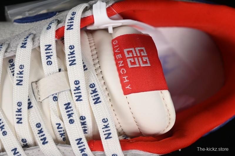 Nike SB Dunk Low Givenchy Collaboration - Gray Blue Red Double Swoosh Anniversary High-End Custom Low-Top Casual Sneakers - CF3688-033