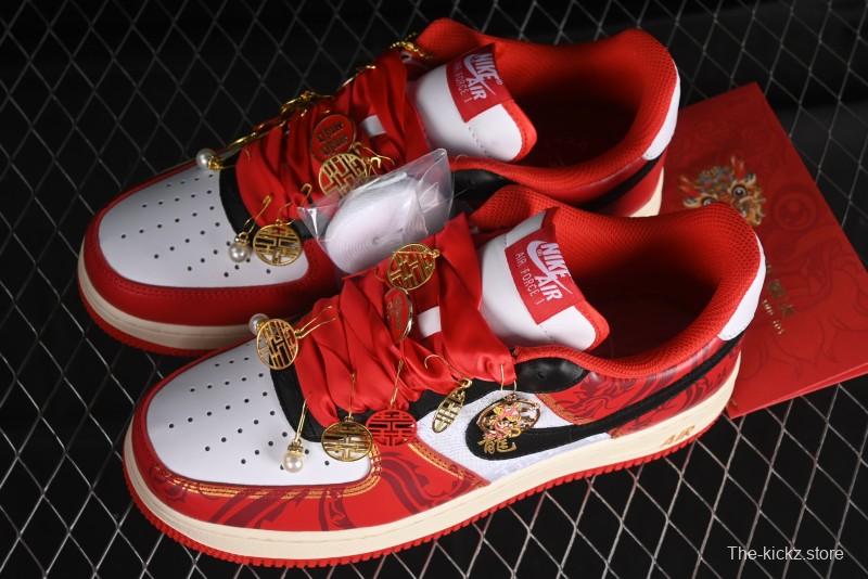 Nike Air Force 1 '07 Low Custom Wedding Sneakers with Chinese Style Elements - FN7439-133