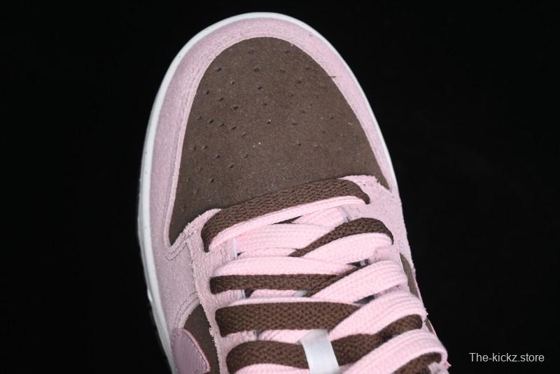 Nike Dunk Low 85 Double Swoosh Series Strawberry Chestnut SB Low Top Casual Skate Shoes - HV1799-161