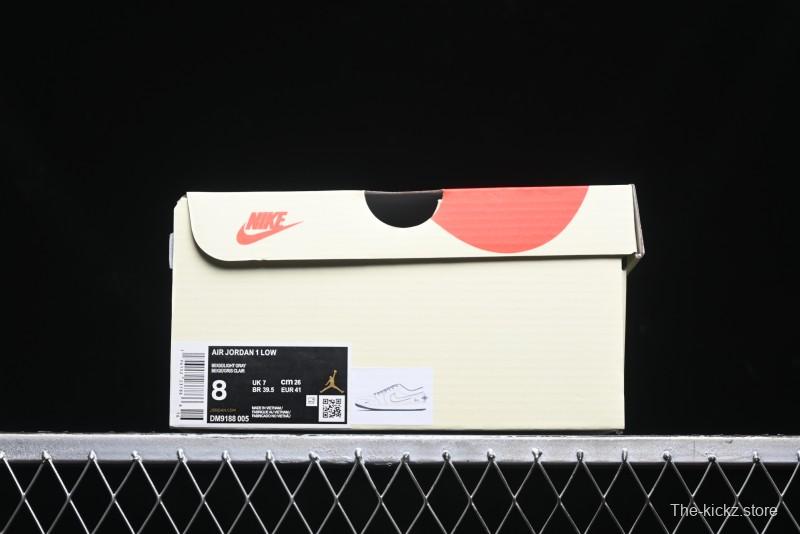 Nike Air Jordan 1 Low AJ1 Stussy Collaboration - Premium Customized Pigskin Grey Line Retro Basketball Shoes - DM9188-005