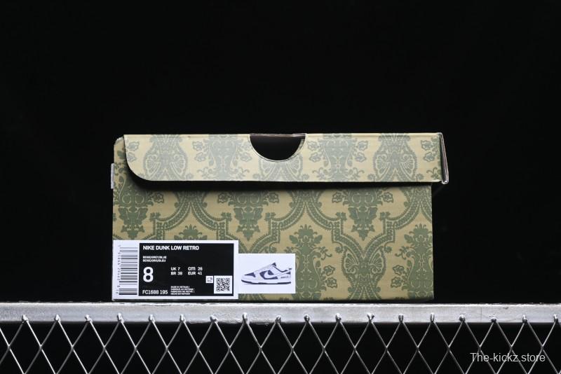 Nike SB Dunk Low Gucci Collaboration - Small Bee Pattern White Swoosh Anniversary High-End Custom Low-Top Casual Sneakers - FC1688-195