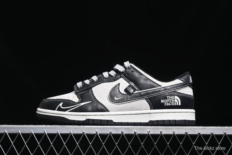 Nike SB Dunk Low The North Face Series - High Gloss Black Swoosh Anniversary Custom Low-Top Casual Skate Shoes - DJ2024-047