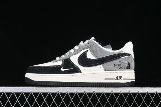 Nike Air Force 1'07 Low The North Face Collaboration Black Beige Grey Casual Sneakers - XZ6188-976