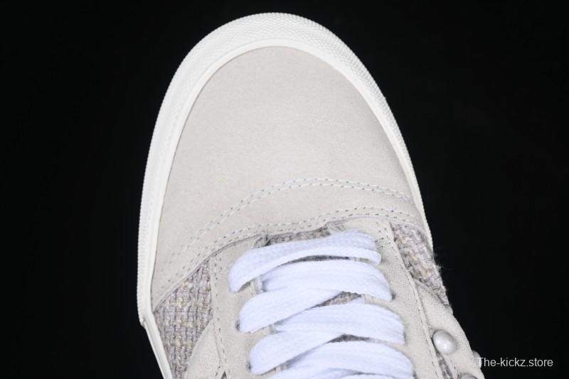 Vans Knu Skool Pearl White Grey Low Top Casual Skate Shoes - VN0007QDBGE