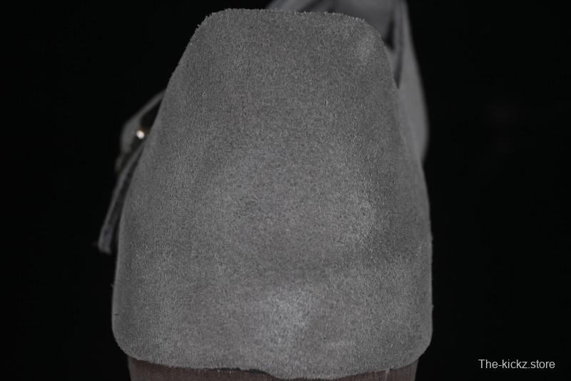 Birkenstock London BS Unisex Slip-On Comfort Shoes with Soft Suede Leather and Lambswool Insole - BS