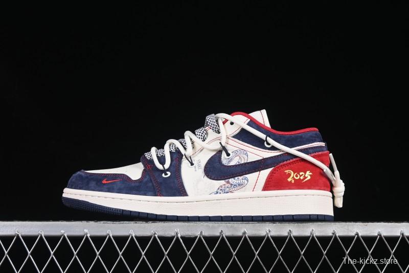 Nike Air Jordan 1 Low OG SP AJ1 Year of the Snake Limited Edition Red Blue Drawstring Low-Top Casual Sneakers - SJ9950-051