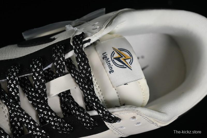 Nike SB Dunk Low Lightning Collaboration - Off White Black Colorway with Mini Swoosh Anniversary Custom Edition Low Top Casual Skate Shoes - XD1688-028