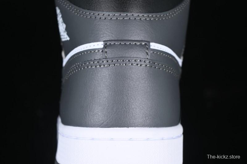 Nike Air Jordan 1 Mid AJ1 White Black Gray Culture Leisure Sneakers - DQ8426-001