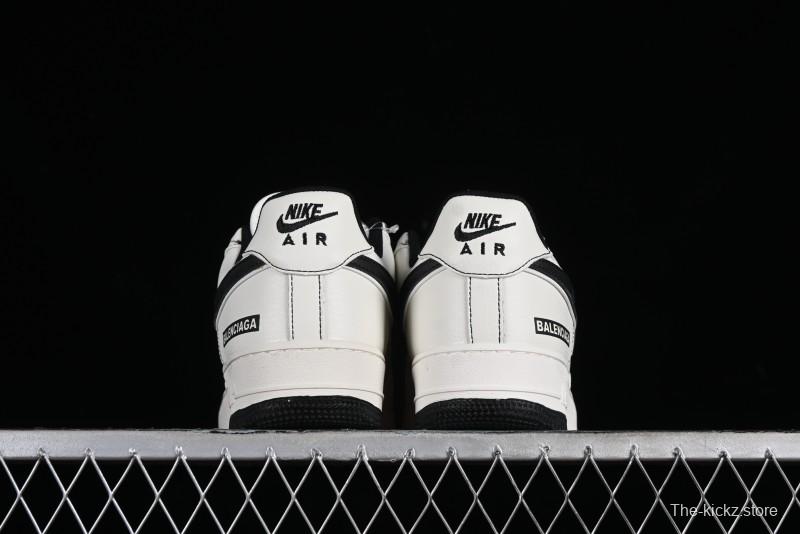 Balenciaga x Nike Air Force 1 '07 Low Triple Swoosh Beige Black Casual Shoes - FR0538-090