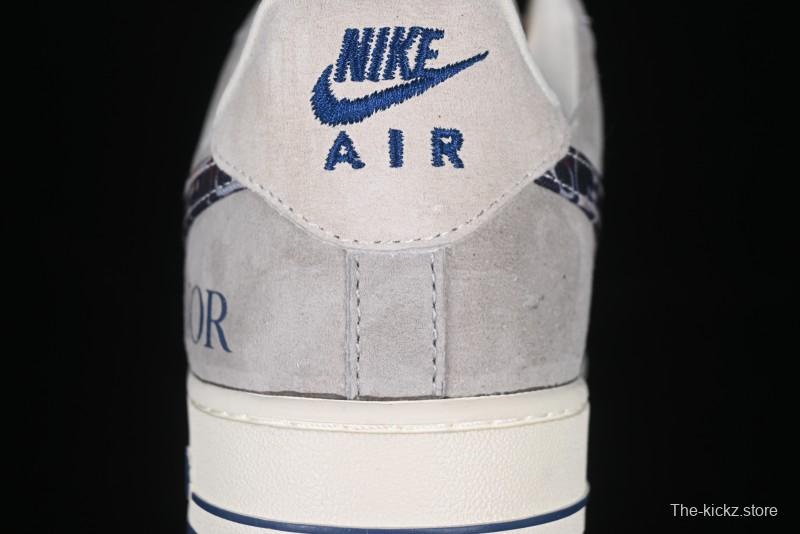 Nike Air Force 1 '07 Low Dior Collaboration Grey Blue Ghost Face Casual Sneakers - KK1988-044