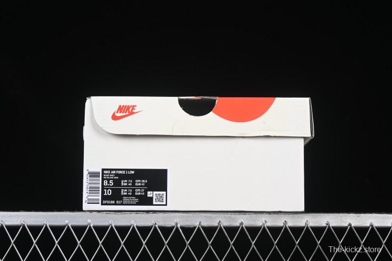 Nike Air Force 1 '07 Low Stussy Collaboration Grey Blue Pig Bear AF1 Low Top Casual Sneakers - DF0188-017