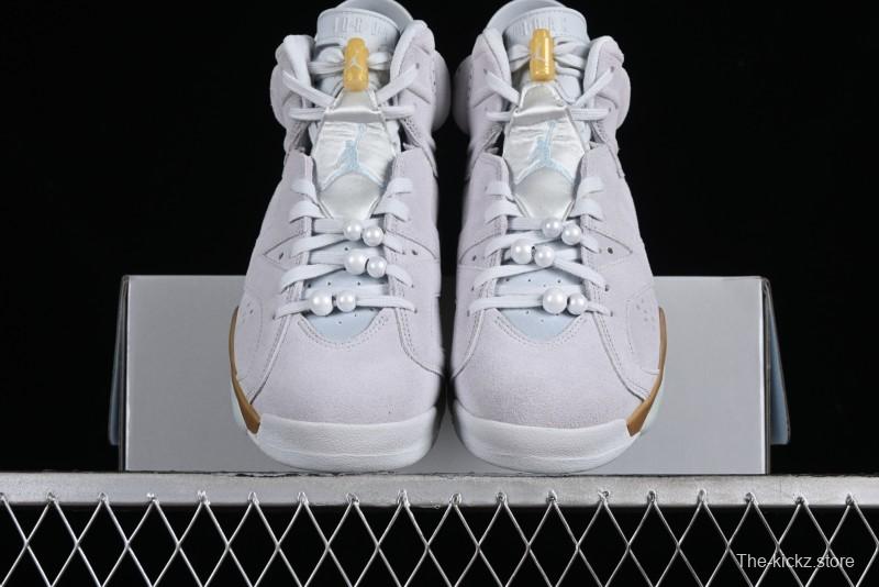 Nike Air Jordan 6 Retro Paris Olympics Sneakers with Metallic Gold Accents - DQ4914-074