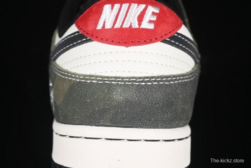 Nike SB Dunk Low Stussy Collaboration - Camo Black Swoosh Anniversary High-End Custom Low-Top Casual Sneakers - DM6868-011