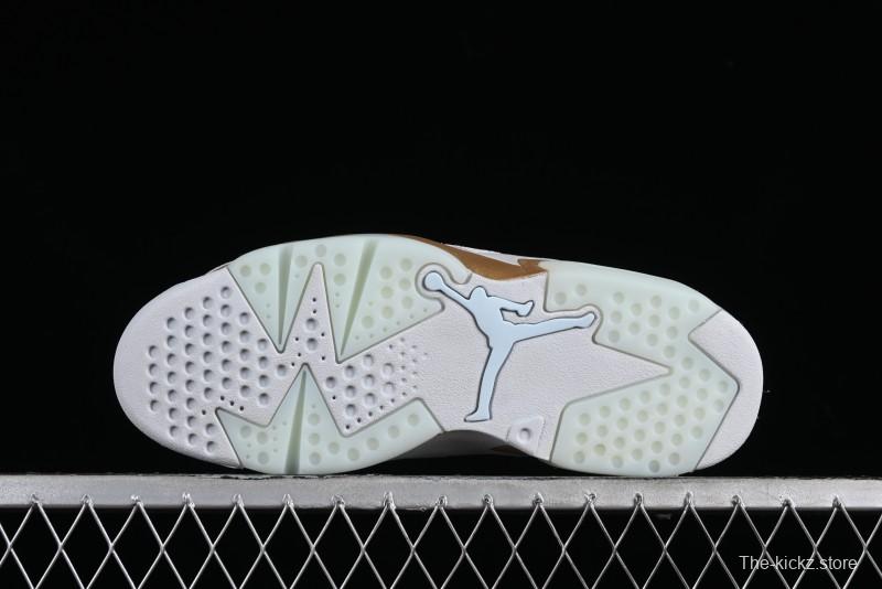 Nike Air Jordan 6 Retro Paris Olympics Sneakers with Metallic Gold Accents - DQ4914-074