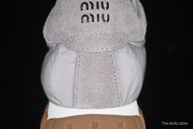 Miu Miu Suede Round Toe Lace-Up Low Top Women's Casual Shoes - 99D4