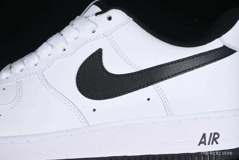 Nike Air Force 1 '07 Low White Black Swoosh Casual Sneakers - 315122-103