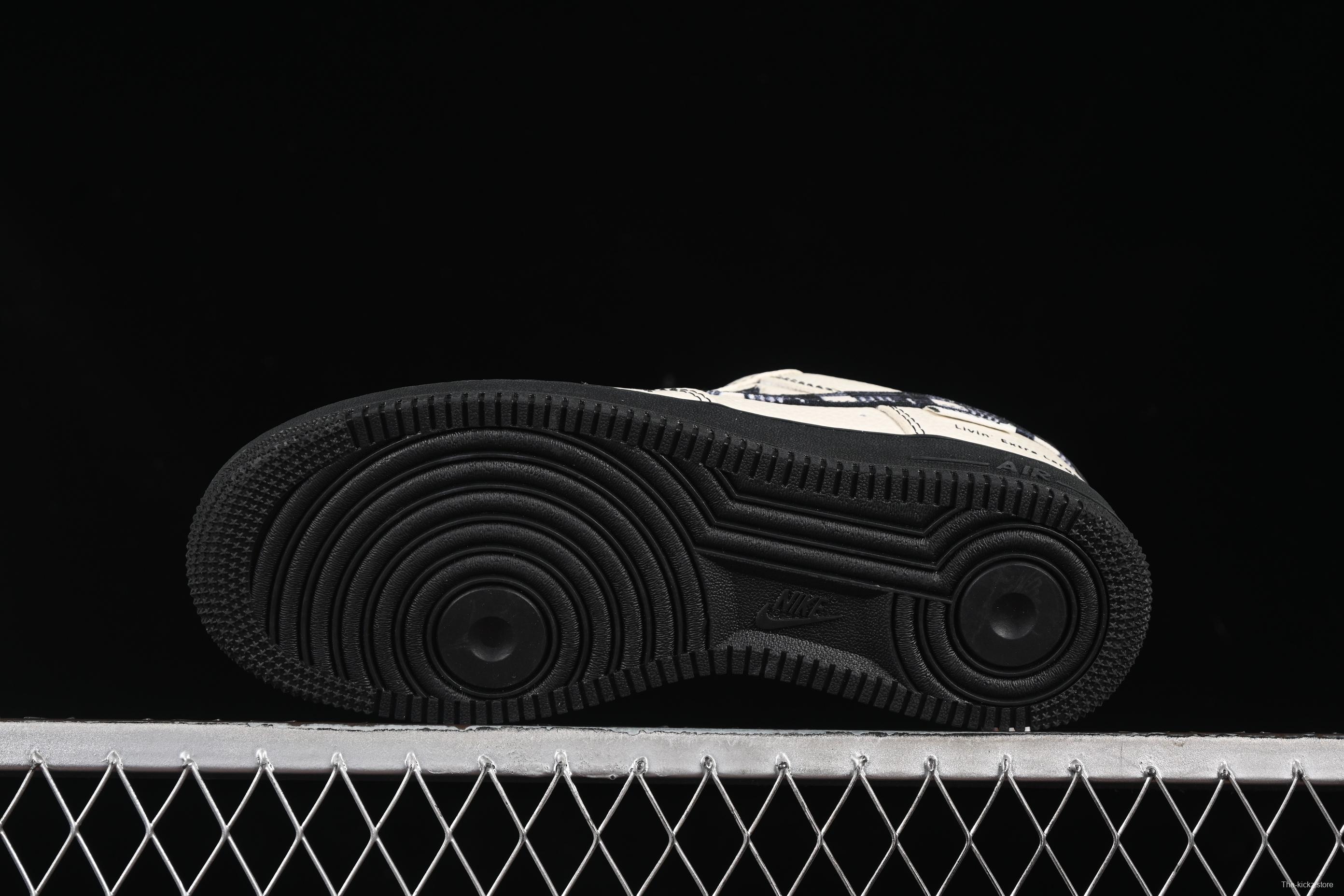 Nike Air Force 1 '07 Low Stussy Collaboration Checkerboard Black White Low-Top Casual Sneakers - KK1988-071