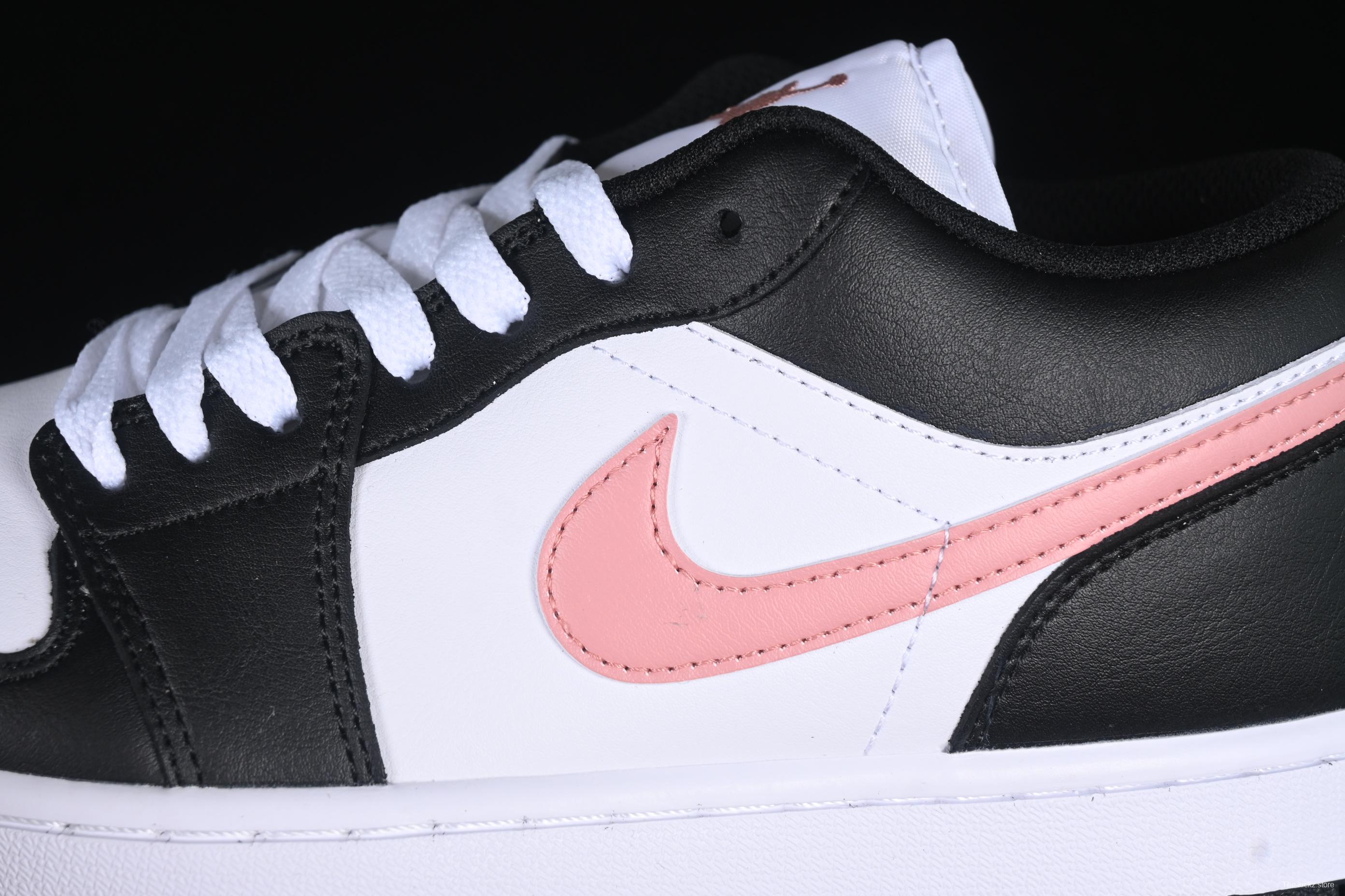 Nike Air Jordan 1 Low AJ1 Casual Sneakers in Black White Pink - 553558-165