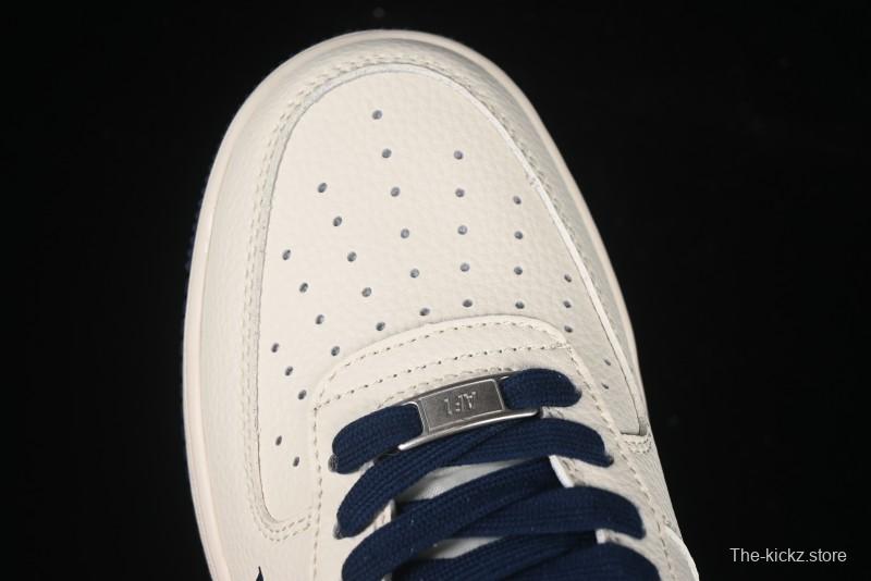 Nike Air Force 1'07 Low LV Collaboration Blue Denim Swoosh Casual Sneakers - XX3168-128
