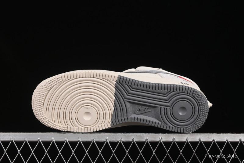 Nike Air Force 1 '07 Low LV Collaboration Two-Tone Red Heel Drawstring Casual Sneakers - DM6868-084