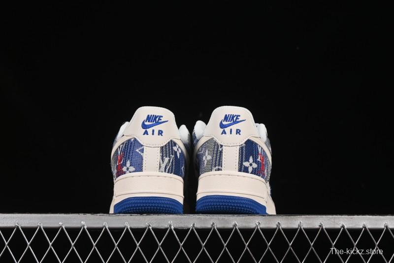 Nike Air Force 1 '07 Low Stussy Collaboration Gradient Denim Casual Sneakers - XS1958-586